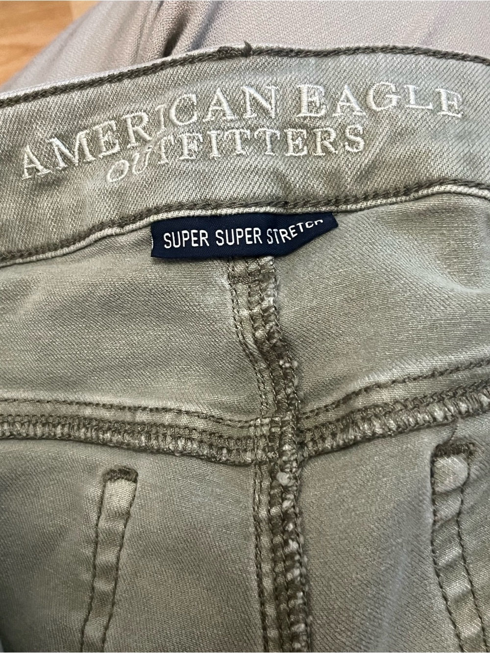 American Eagle Outfitters Rolled Hem Denim Shorts - Sage - Picture 4 of 5
